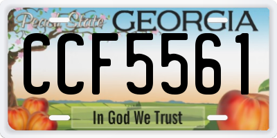 GA license plate CCF5561
