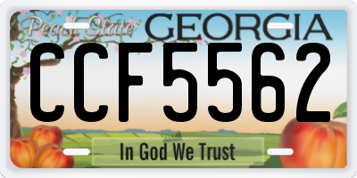 GA license plate CCF5562