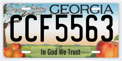 GA license plate CCF5563