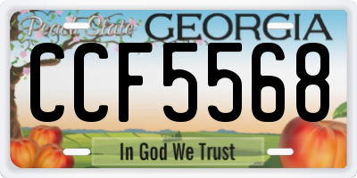 GA license plate CCF5568