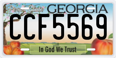 GA license plate CCF5569