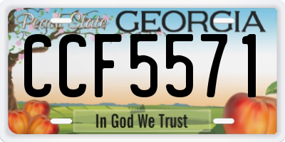 GA license plate CCF5571