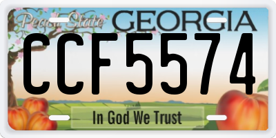 GA license plate CCF5574