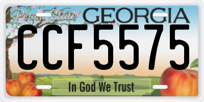 GA license plate CCF5575