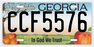 GA license plate CCF5576