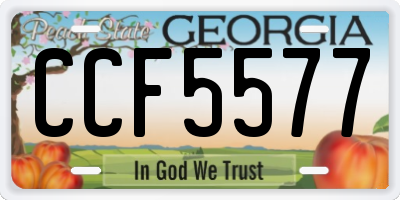GA license plate CCF5577