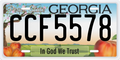 GA license plate CCF5578