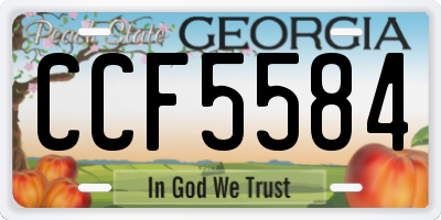 GA license plate CCF5584