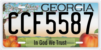 GA license plate CCF5587