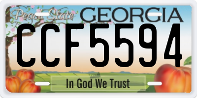 GA license plate CCF5594