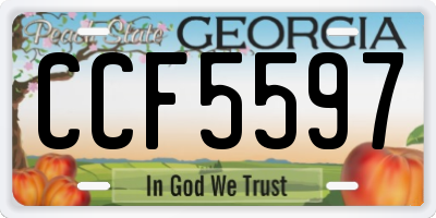 GA license plate CCF5597