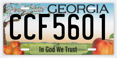 GA license plate CCF5601