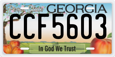 GA license plate CCF5603