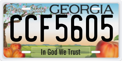 GA license plate CCF5605