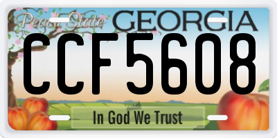 GA license plate CCF5608