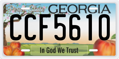 GA license plate CCF5610