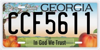 GA license plate CCF5611