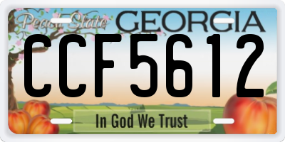 GA license plate CCF5612