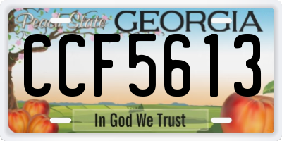 GA license plate CCF5613