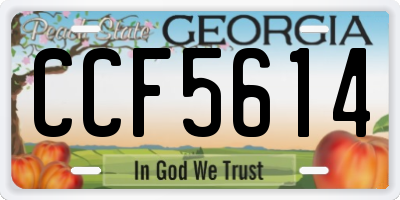 GA license plate CCF5614