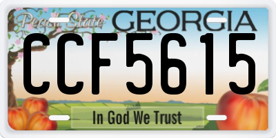 GA license plate CCF5615