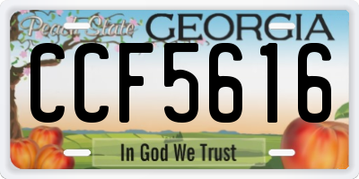 GA license plate CCF5616