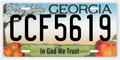 GA license plate CCF5619