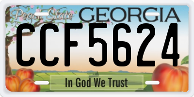 GA license plate CCF5624