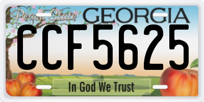 GA license plate CCF5625