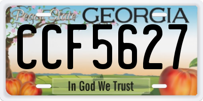 GA license plate CCF5627