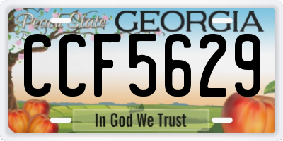 GA license plate CCF5629