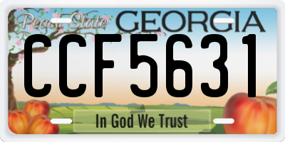 GA license plate CCF5631