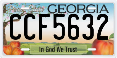 GA license plate CCF5632