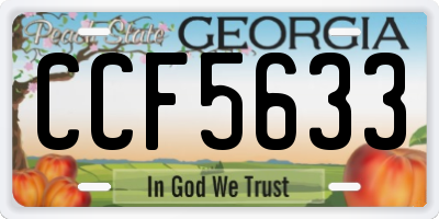 GA license plate CCF5633