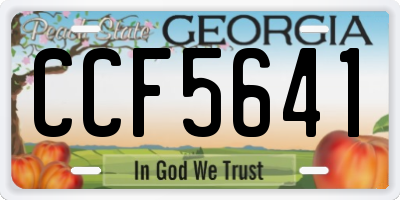 GA license plate CCF5641