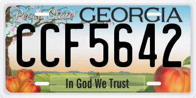 GA license plate CCF5642