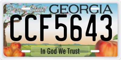 GA license plate CCF5643