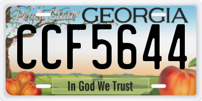 GA license plate CCF5644