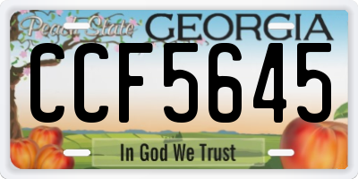 GA license plate CCF5645