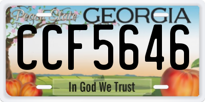 GA license plate CCF5646