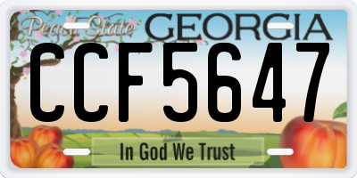 GA license plate CCF5647