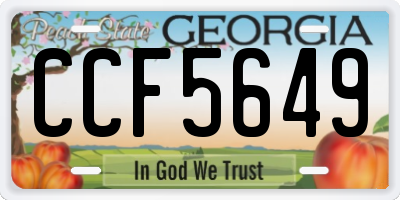 GA license plate CCF5649