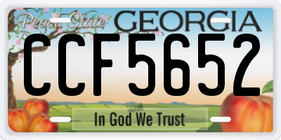 GA license plate CCF5652
