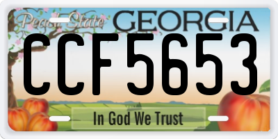 GA license plate CCF5653