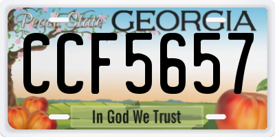 GA license plate CCF5657