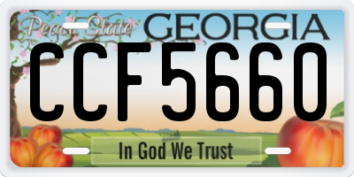 GA license plate CCF5660