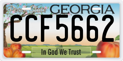 GA license plate CCF5662
