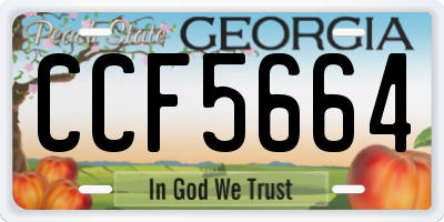 GA license plate CCF5664