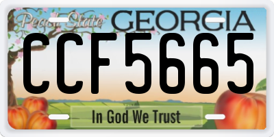 GA license plate CCF5665