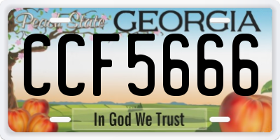 GA license plate CCF5666
